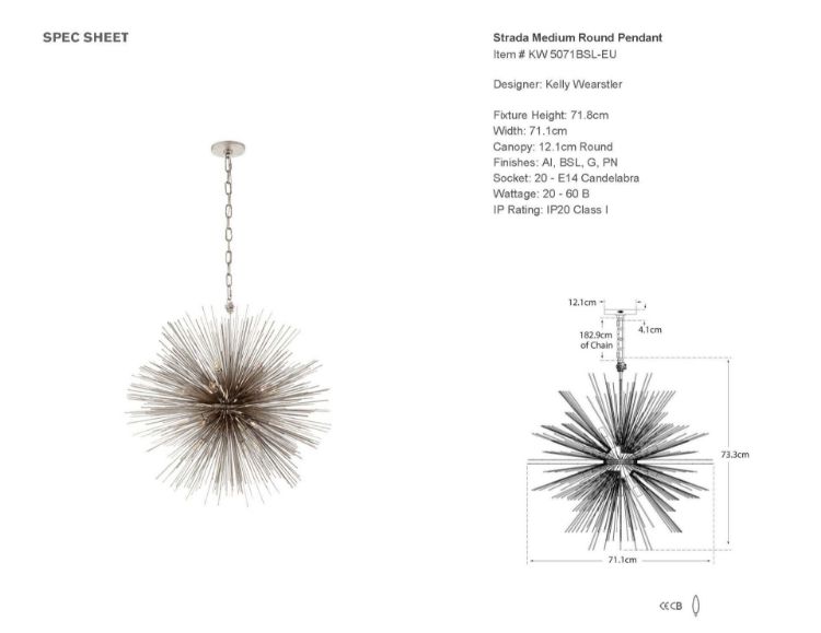 Picture of Strada Medium Round Chandeliers; in Burnished Silver Leaf