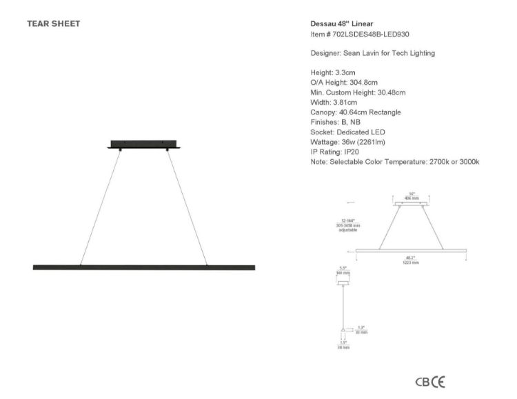 Picture of Dessau 48" Linear in Nightshade Black