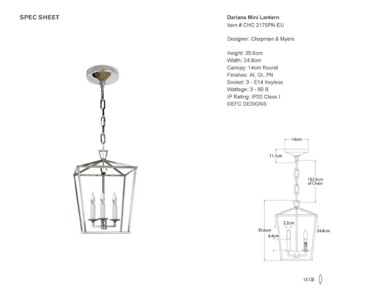 Picture of Darlana Mini Lantern in Polished Nickel