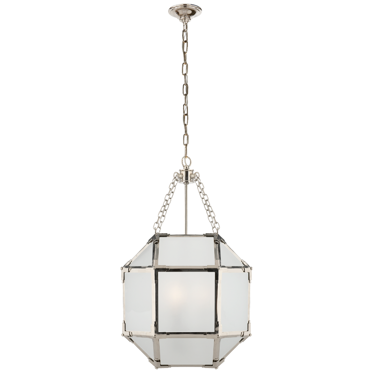 Picture of Morris Small Lantern in Polished Nickel with Frosted Glass