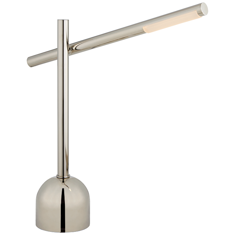 Picture of Rousseau Boom Arm Table Lamp in Polished Nickel with Etched Crystal