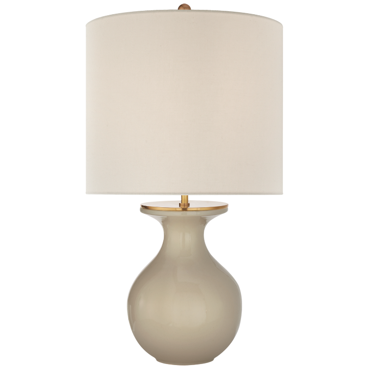 Picture of Albie Small Desk Lamp in Dove Grey with Cream Linen Shade