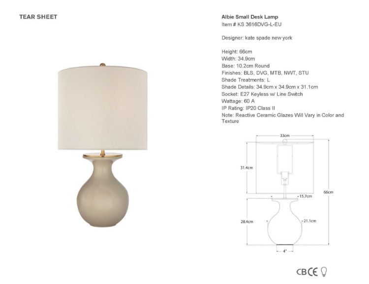 Picture of Albie Small Desk Lamp in Dove Grey with Cream Linen Shade