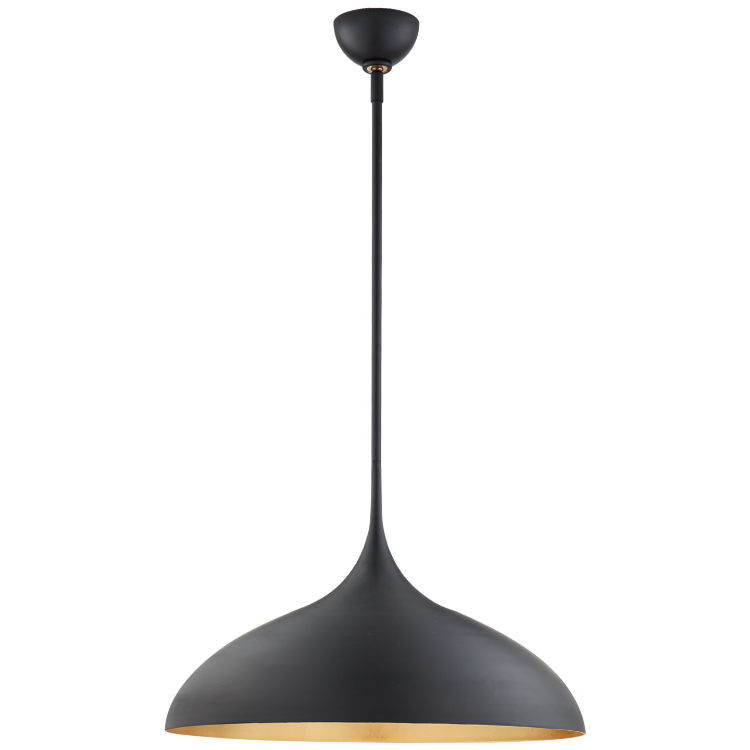 Picture of Agnes Large Pendant in Matte Black with Gild Interior