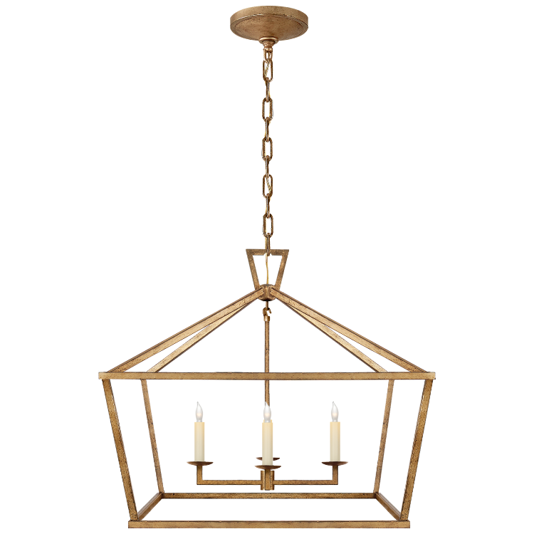 Picture of Darlana Medium Wide Lantern in Gilded Iron