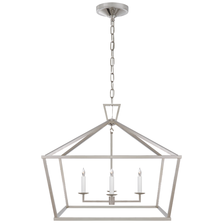 Picture of Darlana Medium Wide Lantern in Polished Nickel