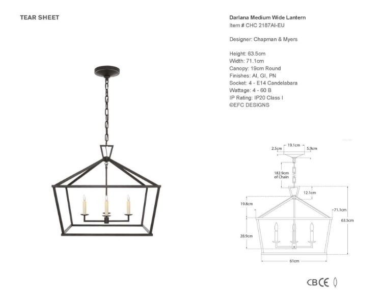 Picture of Darlana Medium Wide Lantern in Aged Iron