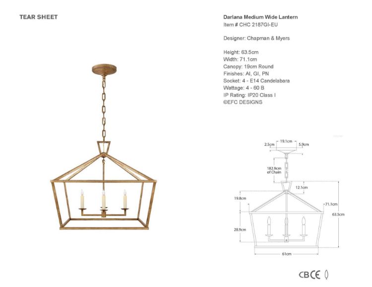 Picture of Darlana Medium Wide Lantern in Gilded Iron