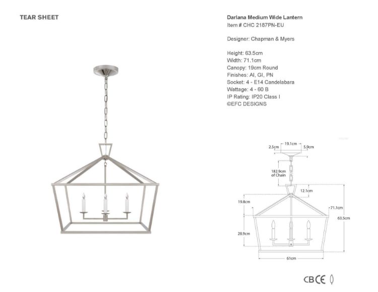 Picture of Darlana Medium Wide Lantern in Polished Nickel