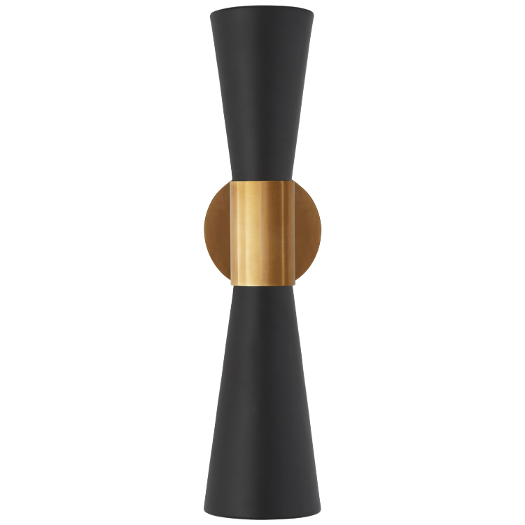 Picture of Clarkson Medium Narrow Sconce in Hand-Rubbed Antique Brass and Black