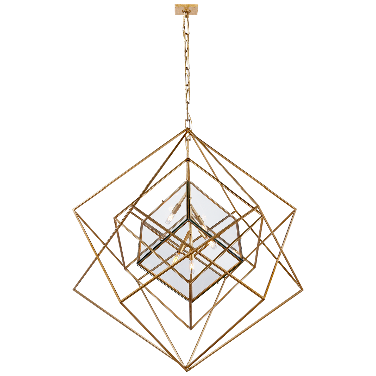 Picture of Cubist Large Chandelier in Gild