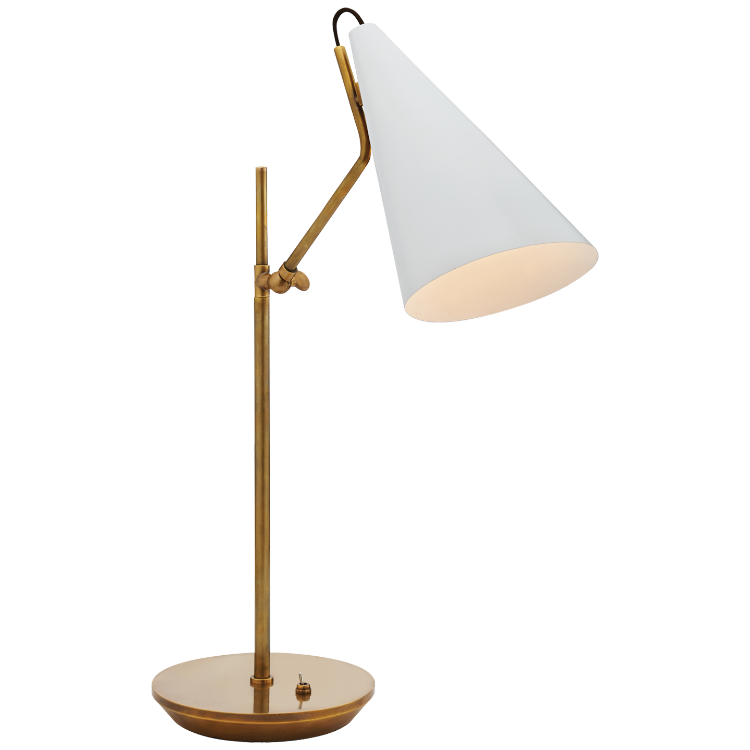 Picture of Clemente Table Lamp in Hand-Rubbed Antique Brass with White