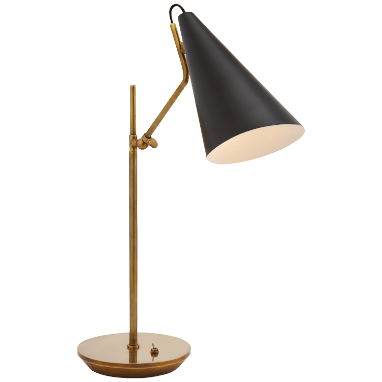 Picture of Clemente Table Lamp in Hand-Rubbed Antique Brass with Black
