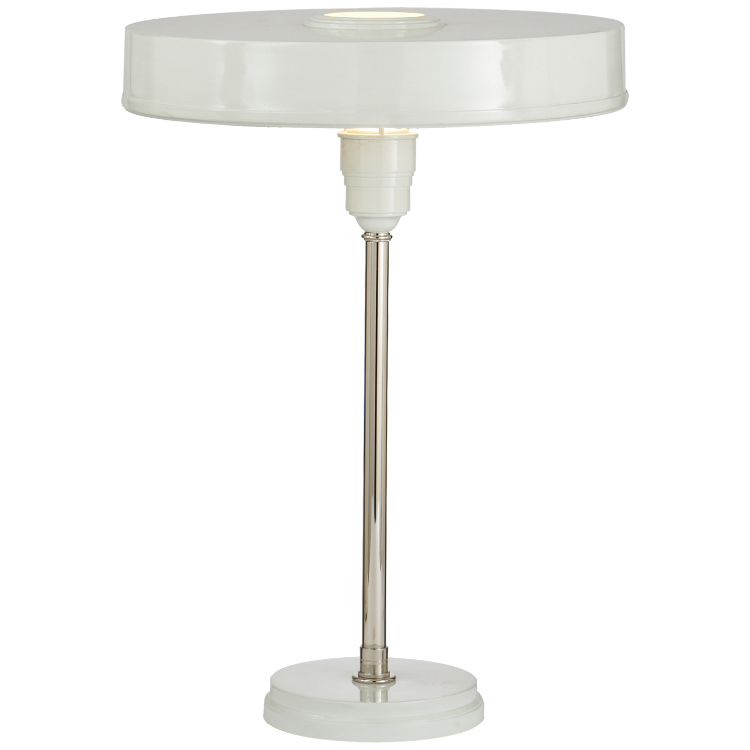 Picture of Carlo Table Lamp in Polished Nickel and Antique White