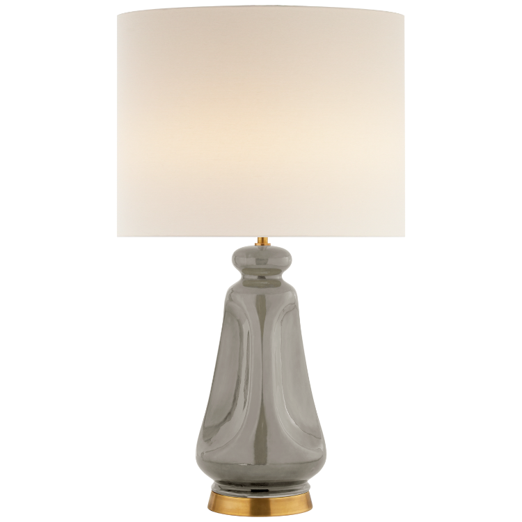 Picture of Kapila Table Lamp in Shellish Gray with Linen Shade