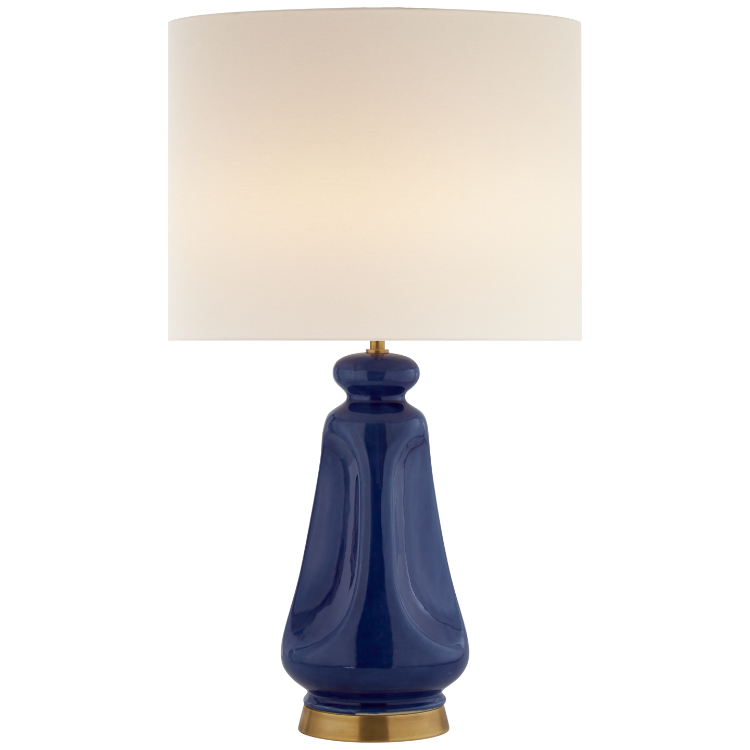 Picture of Kapila Table Lamp in Blue Celadon with Linen Shade
