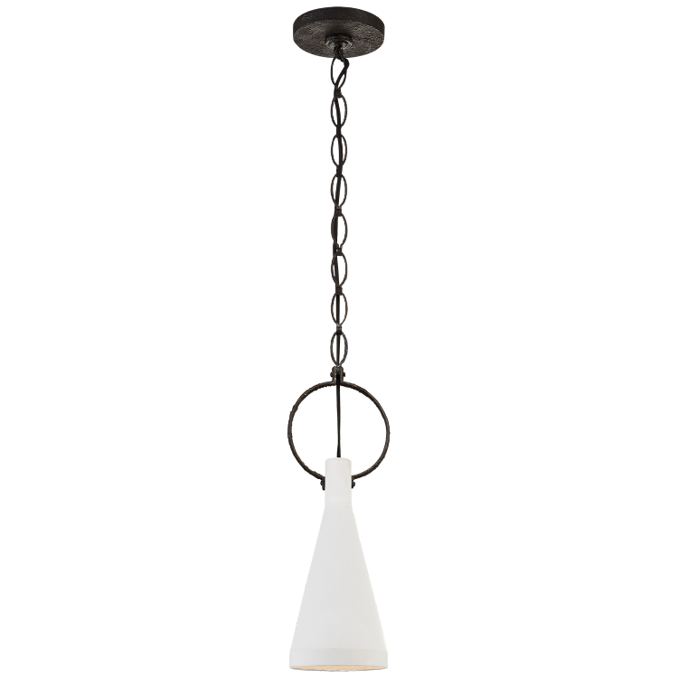 Picture of Limoges Small Pendant in Natural Rust with Plaster White Shade