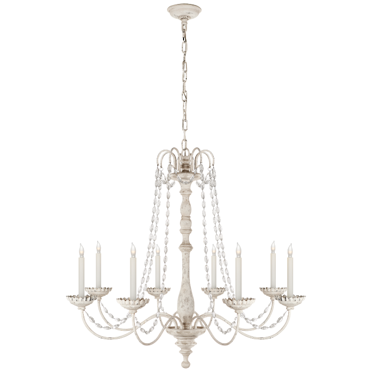 Picture of Flanders Chandelier in Belgian White with Seeded Glass Beads