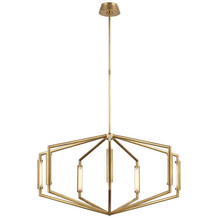 Picture of Appareil 40" Low Profile Chandelier in Antique-Burnished Brass