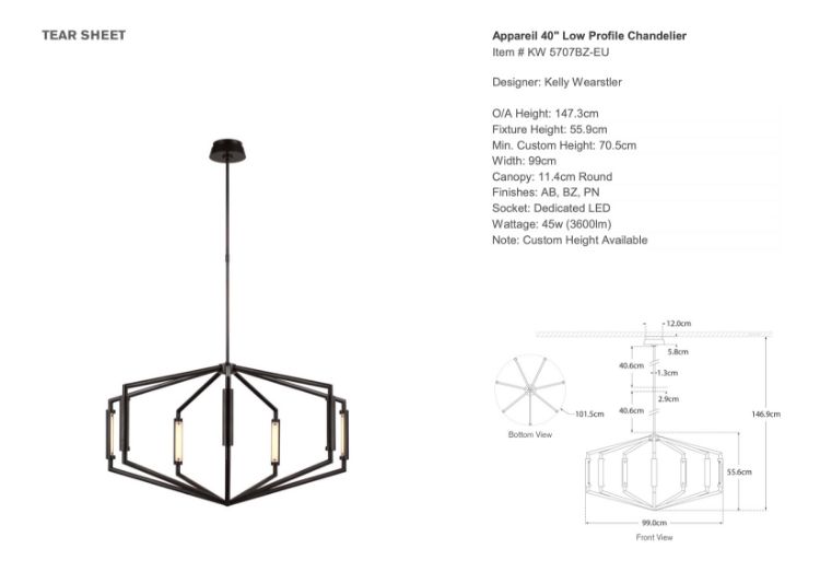 Picture of Appareil 40" Low Profile Chandelier in Bronze