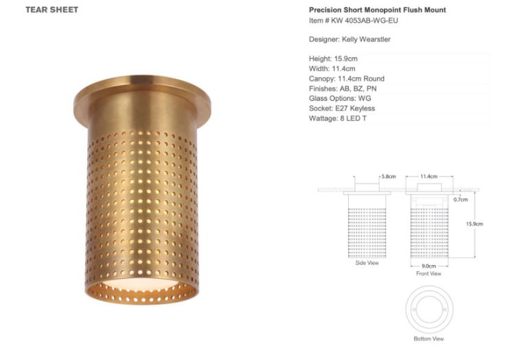 Picture of Precision Short Monopoint Flush Mount in Antique-Burnished Brass with White Glass