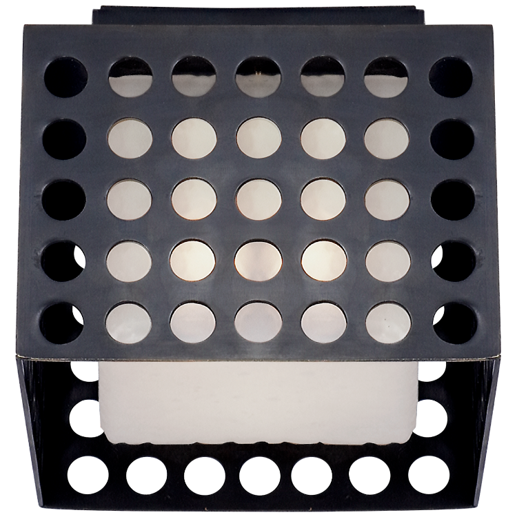 Picture of Precision Small Square Flush Mount in Bronze with Clouded Glass