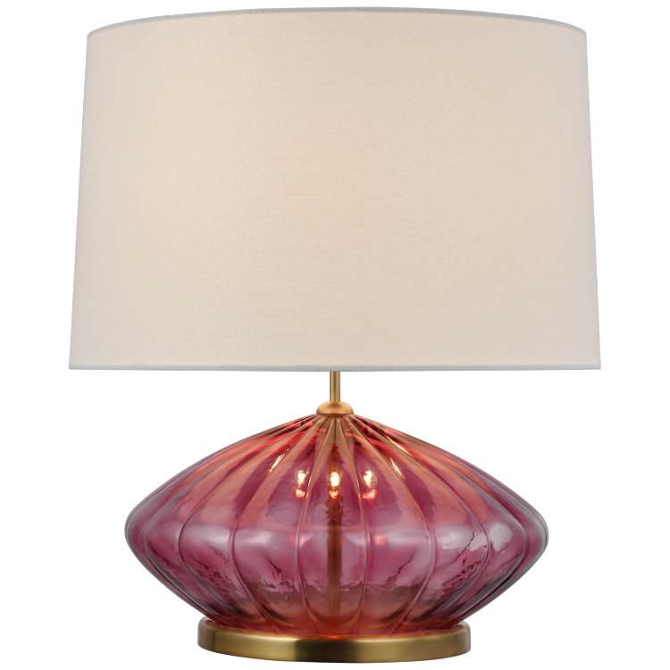 Picture of Everleigh Medium Fluted Table Lamp in Orchid with Linen Shade