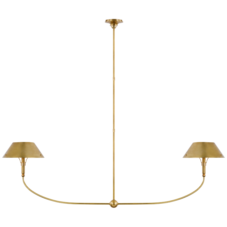 Picture of Turlington XL Linear Chandelier in Hand-Rubbed Antique Brass with Hand-Rubbed Antique Brass Shade