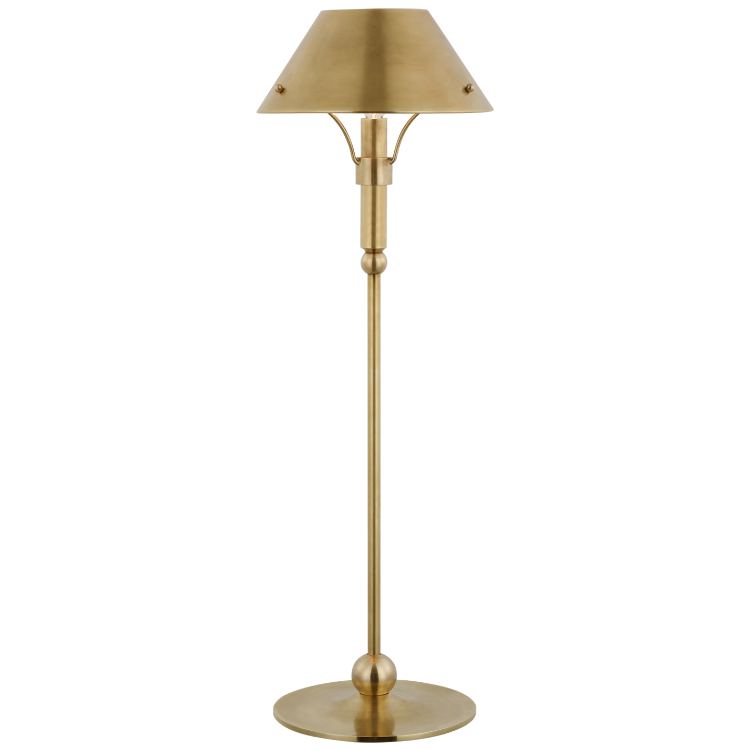 Picture of Turlington Medium Table Lamp in Hand-Rubbed Antique Brass with Hand-Rubbed Antique Brass Shade