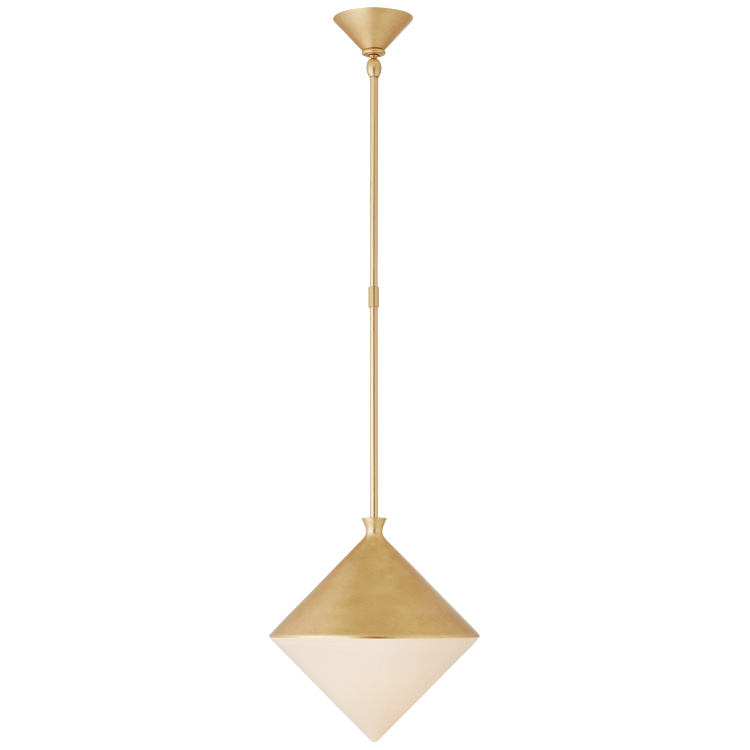 Picture of EX-DISPLAY Sarnen Small Pendant in Gild with White Glass 