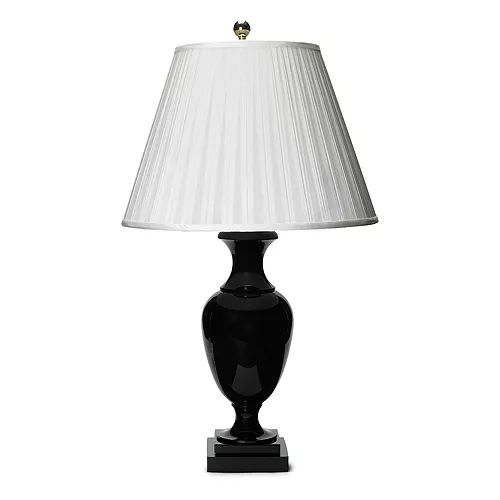EXDISPLAY Noble Estate Large Vase Table Lamp In Black with White Silk
