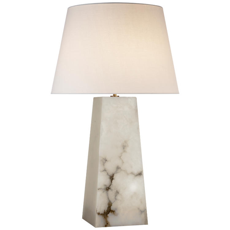 Picture of EX-DISPLAY Evoke Large Table Lamp in Alabaster with WHITE Linen Shade