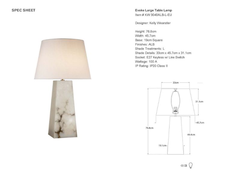 Picture of EX-DISPLAY Evoke Large Table Lamp in Alabaster with WHITE Linen Shade