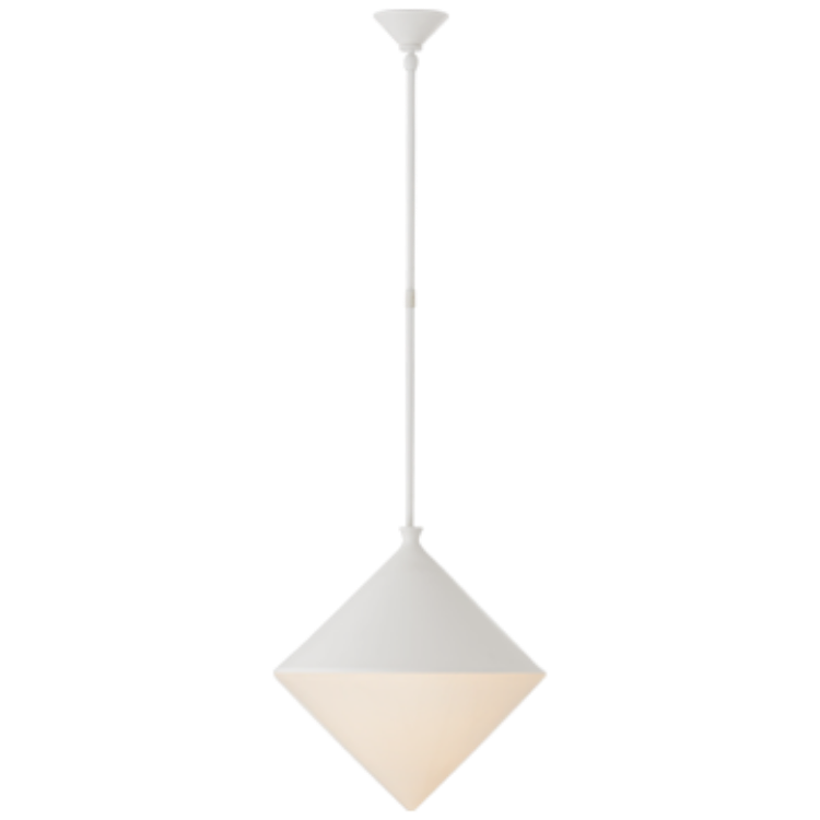 Picture of Sarnen Large Pendant in Matte White with White Glass