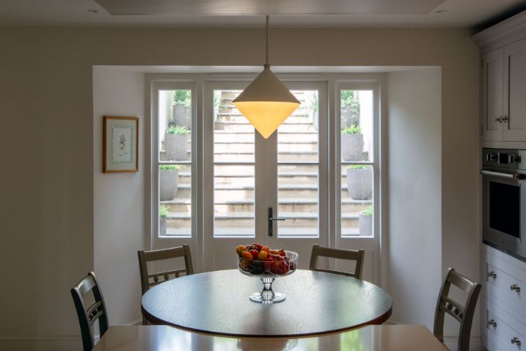 Picture of Sarnen Small Pendant in Matte White with White Glass 
