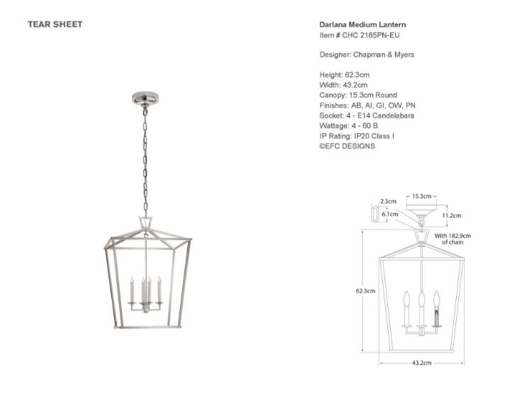 Picture of Darlana Medium Lantern in Polished Nickel