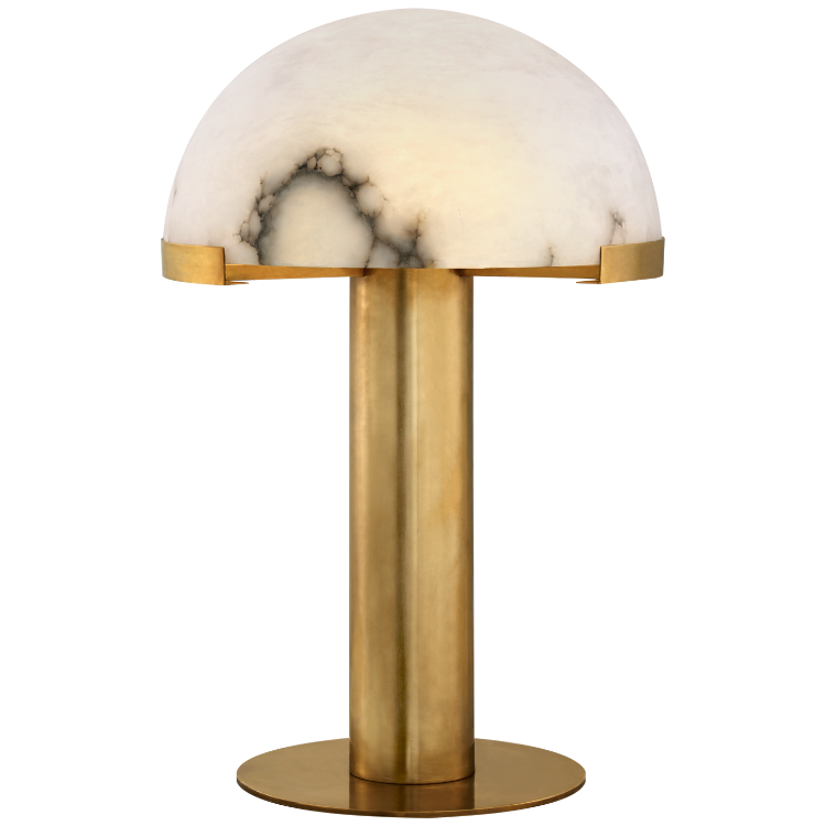 Picture of Melange Table Lamp in Antique-Burnished Brass with Alabaster