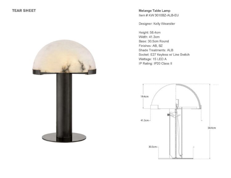 Picture of Melange Table Lamp in Bronze with Alabaster