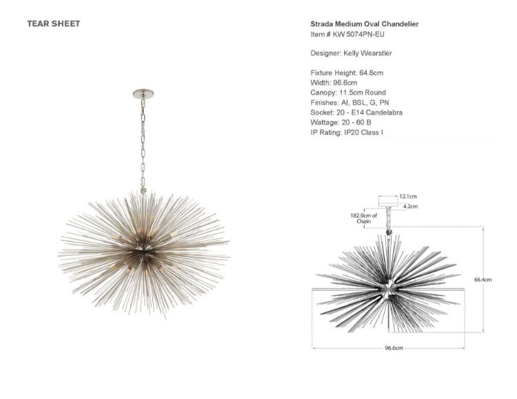 Picture of Strada Medium Oval Chandelier in Polished Nickel