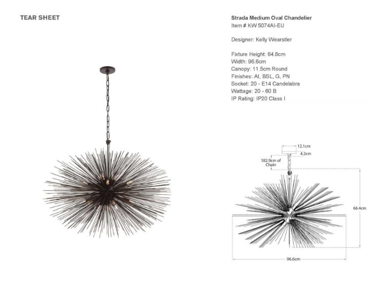 Picture of Strada Medium Oval Chandelier in Aged Iron