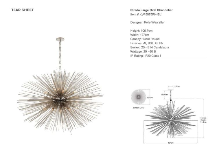 Picture of Strada Large Oval Chandelier in Polished Nickel