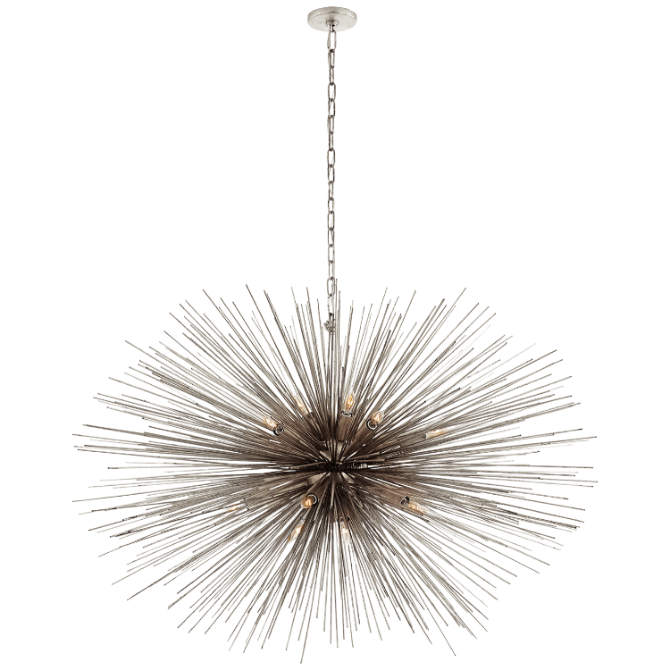 Picture of Strada Large Oval Chandelier in Burnished Silver Leaf