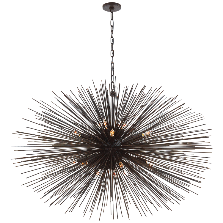 Picture of Strada Large Oval Chandelier in Aged Iron