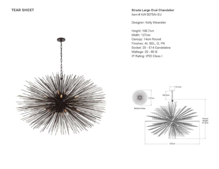 Picture of Strada Large Oval Chandelier in Aged Iron