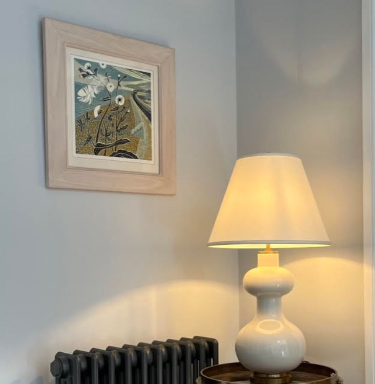 Picture of Chambers Medium Table Lamp in Ivory with Linen Shade