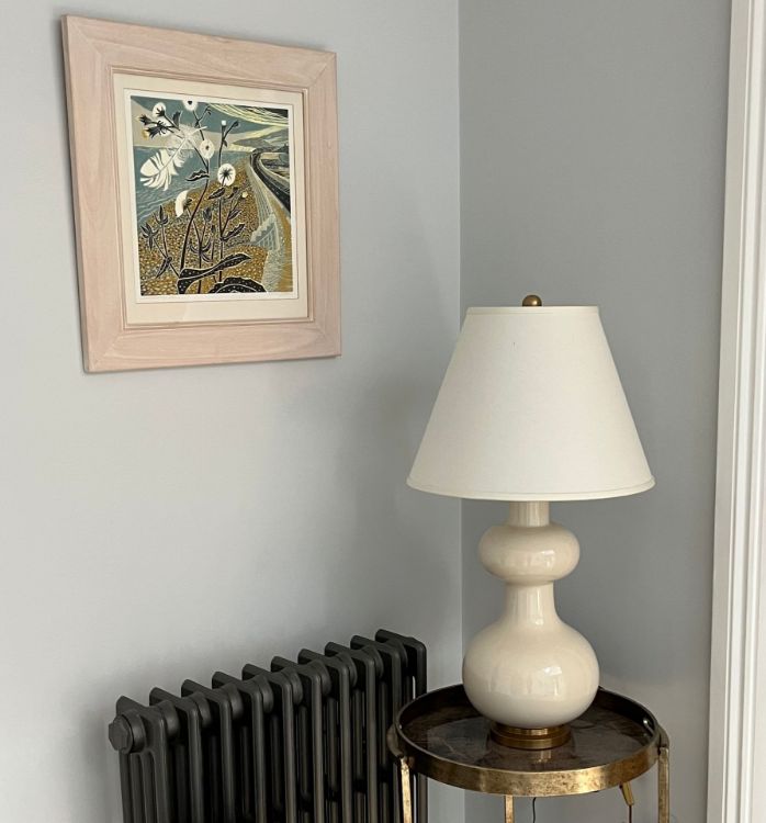 Picture of Chambers Medium Table Lamp in Ivory with Linen Shade