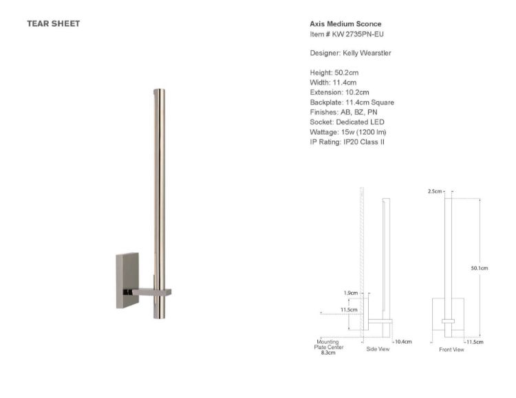 Picture of Axis Medium Sconce in Polished Nickel