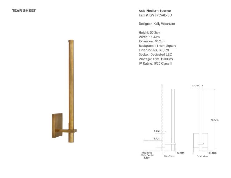 Picture of Axis Medium Sconce in Antique-Burnished Brass