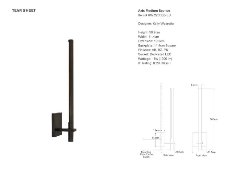 Picture of Axis Medium Sconce in Bronze