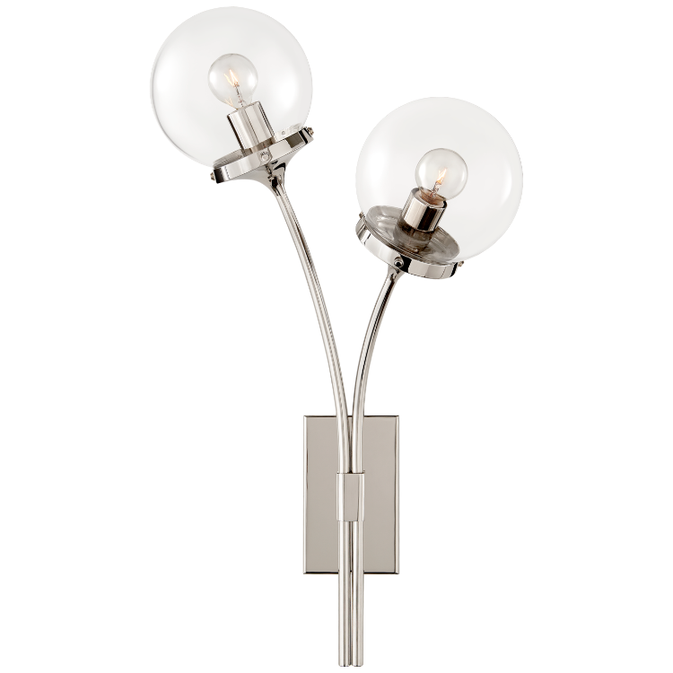 Picture of Prescott Right Sconce in Polished Nickel with Clear Glass